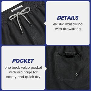 Los Mejores Shorts de Playa Hechos a Medida con Tela Ligera, Antiarrugas, Estilo Casual con Patrón Sólido, Venta en Línea - Product Image 4