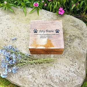 Wood <b>Pet</b> <b>Urn</b> For <b>Ashes</b> Dog Cat Box Personalized Cremation Casket Engraved Bespoke Small Medium Large - Product Image 4