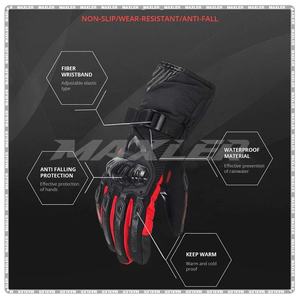 Gants de moto longs et courts en cuir haute durabilité pour femmes pour l'hiver avec un ajustement confortable - Product Image 5