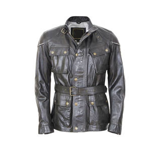 เสื้อแจ็กเก็ตหนังสำหรับนักแข่งรถสำหรับผู้ชายเสื้อแจ็คเก็ตหนังสำหรับนักขี่จักรยานมาตรฐาน100% แกะแท้ - Product Image 2