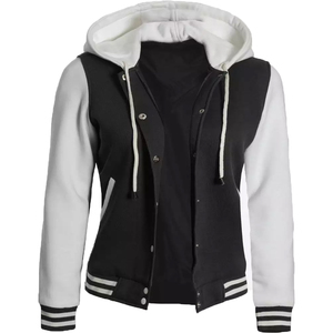 Veste universitaire sur mesure en gros d'usine, conception OEM, respirante, coupe-vent, haute qualité, broderie masculine, patch frontal en cuir véritable - Product Image 1