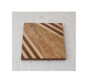 Dessous de verre en bois de conception unique Bonne qualité Dessous de verre en bois massif de forme carrée du meilleur exportateur en Inde - Product Image 4