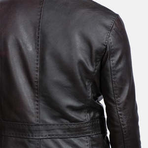 Blazer en cuir couleur vin - Product Image 5