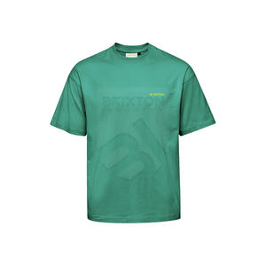 T-shirt de luxe pour homme à col rond, coupe oversize, épaules tombantes, 100 % coton, motif uni, design de logo personnalisé, tricoté, streetwear vierge - Product Image 1