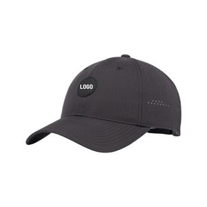 6 Panel Performance Golf Cap with Custom Logo Laser Cut Holes Rope Detail Breathable Quick Dry Snapback Hat for Active Lifestyle - Product Image 6