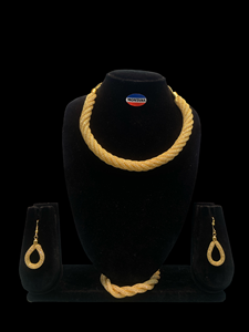 Vintage Gold Wide Mesh Link Chain Necklace <b>Set</b> with Bracelet <b>Fashion</b> <b>Jewelry</b> for Weddings & Parties - Product Image 3