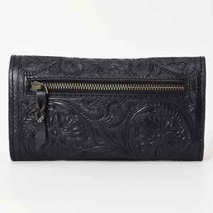 Cartera Trifold Bohemia Floral Estilo Western con Borla Personalizada, Cierre de Cremallera, Vintage, de Alta Calidad, Gran Capacidad, Cuero Genuino, Portátil para Mujer - Product Image 3