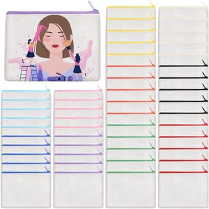 Eco-Friendly Custom Cotton <b>Canvas</b> Zipper Pouches <b>Large</b> Capacity Reusable Makeup Cosmetic Bags with Logo Printing Wholesale - Product Image 5