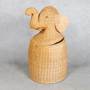 Cesta de mimbre con forma de animal, de buena calidad, cestas tejidas para almacenamiento y decoración en la habitación de los niños. - Product Image 1