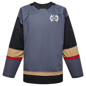 Camiseta de Hockey sobre Hielo al por Mayor, 100% Poliéster, Sublimación Personalizada, Transpirable, Antibacteriana, de Secado Rápido, Servicio OEM de Alta Calidad - Product Image 2