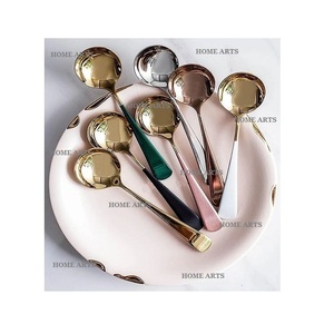 Ensemble de couverts en acier inoxydable faits à la main, cuillères de la plus haute qualité, couleur or, ensemble de couverts pour accessoires de table - Product Image 1