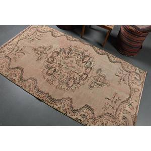 Alfombra de lana Vintage Beige Marrón Técnica Kilim hecha a mano Área grande Rectángulo de 9x12 para entrada Pasillo Sala de estar 3,9X6,8 pies - Product Image 3