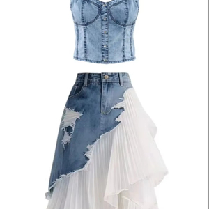 Veste en jean longue pour femme Chic surdimensionnée Longue et polyvalente Longueur genou Tendance Superposition essentielle Streetwear vintage - Product Image 1