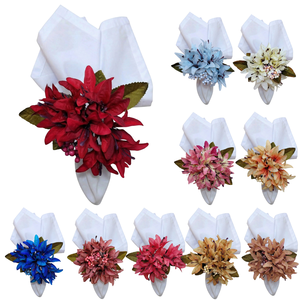 Anneaux de serviette en forme de fleurs de lys de qualité supérieure, faits à la main, pour la décoration de table de mariage, variétés de couleurs, design décoratif, décoration de table durable - Product Image 1