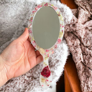 Resin Hand <b>Mirror</b> with Smooth Glossy Finish Perfect for Daily Use Makeup or Decorative Purposes Adding Stylish touch - Product Image 1