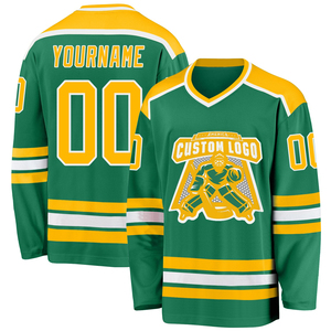 Maillot de hockey sur glace imprimé personnalisable de qualité supérieure, écologique, 100 % polyester, taille adulte, couleur unie, pour entraînement sportif en équipe - Product Image 1