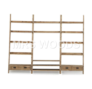 MRS WOODS <span class=keywords><strong>Escalera</strong></span> de estantería de <span class=keywords><strong>madera</strong></span> recuperada personalizada <span class=keywords><strong>Madera</strong></span> duradera Uso conveniente para estantería Estantería americana <span class=keywords><strong>Escalera</strong></span> deslizante - Product Image 2