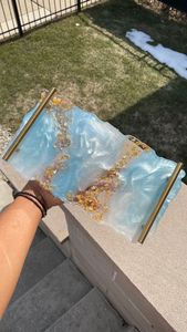 Bandeja de servicio de epoxi de resina hecha a mano MATCH, elementos esenciales de cocina únicos para el hogar, restaurante, Hotel, servicio decorativo - Product Image 5