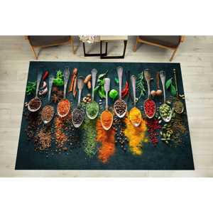 Spices Kitchen <b>Rug</b>: 3D Printed Anti-Slip Accent <b>Rug</b>,<b>Chenille</b> <b>Rug</b> - Product Image 1