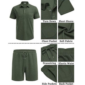 Vente en gros de vêtements 2 pièces en coton avec logo personnalisé pour hommes de grande taille - Product Image 2