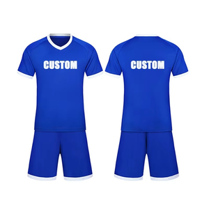 Couleur bleue expédition rapide en gros nouveau Design maillot motif Football Football uniforme broderie maillots de Football - Product Image 1