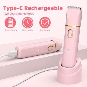 Mini afeitadora eléctrica de doble cuchilla para mujer, recortadora impermeable IPX7, removedor de vello nasal para rostro, idioma de operación alemán, lavable - Product Image 4