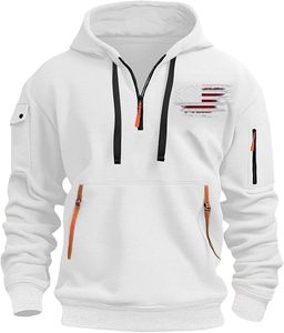 Sweat-shirt tactique pour hommes Pull à capuche zippé et solide Poches d'entraînement Running Active Made Fleece Fabric Sports industry - Product Image 5