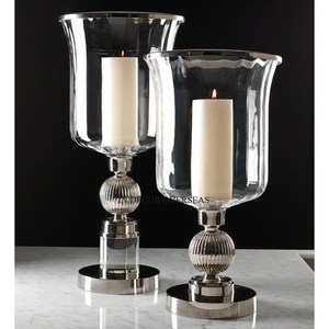 ชุดเชิงเทียนเฮอริเคนเคลือบทองและกระจกใส2ชิ้น - Product Image 5