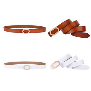 Cinturones de Cuero de Moda para Mujer, Cinturones de Cuero Genuino con Hebillas Lisas, Cinturón de Jeans de Cuero Genuino de Fábrica - Product Image 5