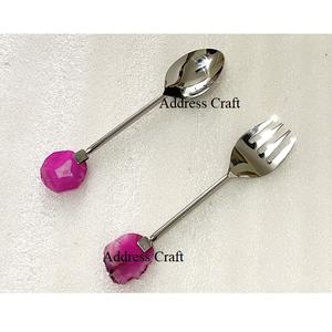 Serveur à salade en métal de luxe avec poignée en résine outil de service essentiel meilleur vendeur 304 ensemble de cuillères à salade en acier inoxydable ustensiles de cuisine - Product Image 5