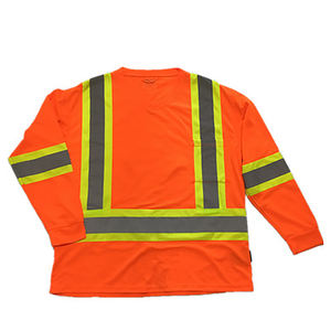 Gilet de sécurité certifié ANSI/EN classe 3 tissu néon ajustement réglable poche d'identification logo personnalisé pour les équipes de contrôle de la circulation routière - Product Image 3