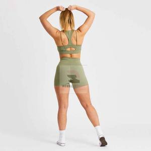 Pantalones cortos de Yoga de LICRA de cintura alta para mujer Pantalones cortos de fitness transpirables con colores personalizados - Product Image 4