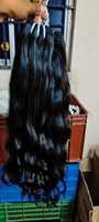 Ekstensi Rambut Manusia Remy India Mentah. Rambut manusia asli India tanpa proses, dijahit ganda dengan mesin.