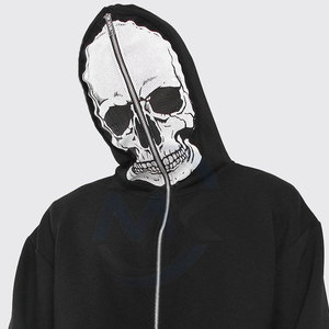 Sudaderas con capucha con cremallera para hombre de algodón 100% al mejor precio, teñidas con patrón sólido de buena calidad para uso en invierno - Product Image 5