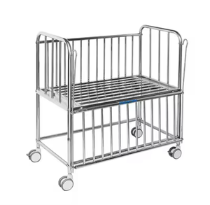BESCO BES-HB064マニュアル小児用ベッド幼児用トロリー担架ステンレス鋼幼児用ベビーベッド用金属製病院用ベッド - Product Image 3