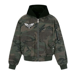 Vintage Streetwear Hip Hop Bomber Jacket Custom Fleece Loose Regular Woolen Zipper Windproof Jacket Man - Product Image 4