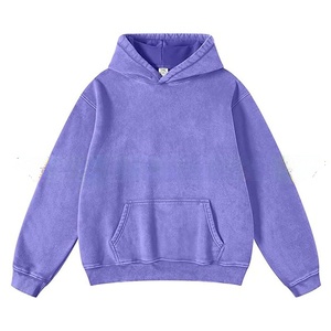 Sweat-shirts à capuche vintage personnalisés en pierre délavée à l'acide, à épaules tombantes, à fermeture éclair, délavés au soleil, lourds et usés - Product Image 3