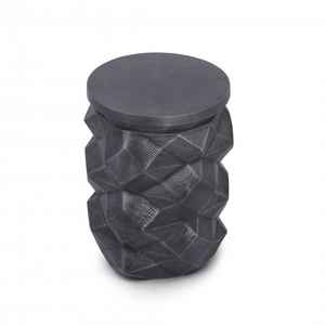 Tabouret d'appoint moderne et élégant en métal doré antique avec incrustations de os, console pour salon, chambre à coucher, meuble d'appoint pour la maison - Product Image 2