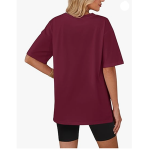 Camisetas de Algodón 100% para Mujer, Talla Grande, Buena Calidad, Corte Ajustado, Estilo Casual, Logotipo Bordado en Jersey de Punto, Diseño Liso - Product Image 4