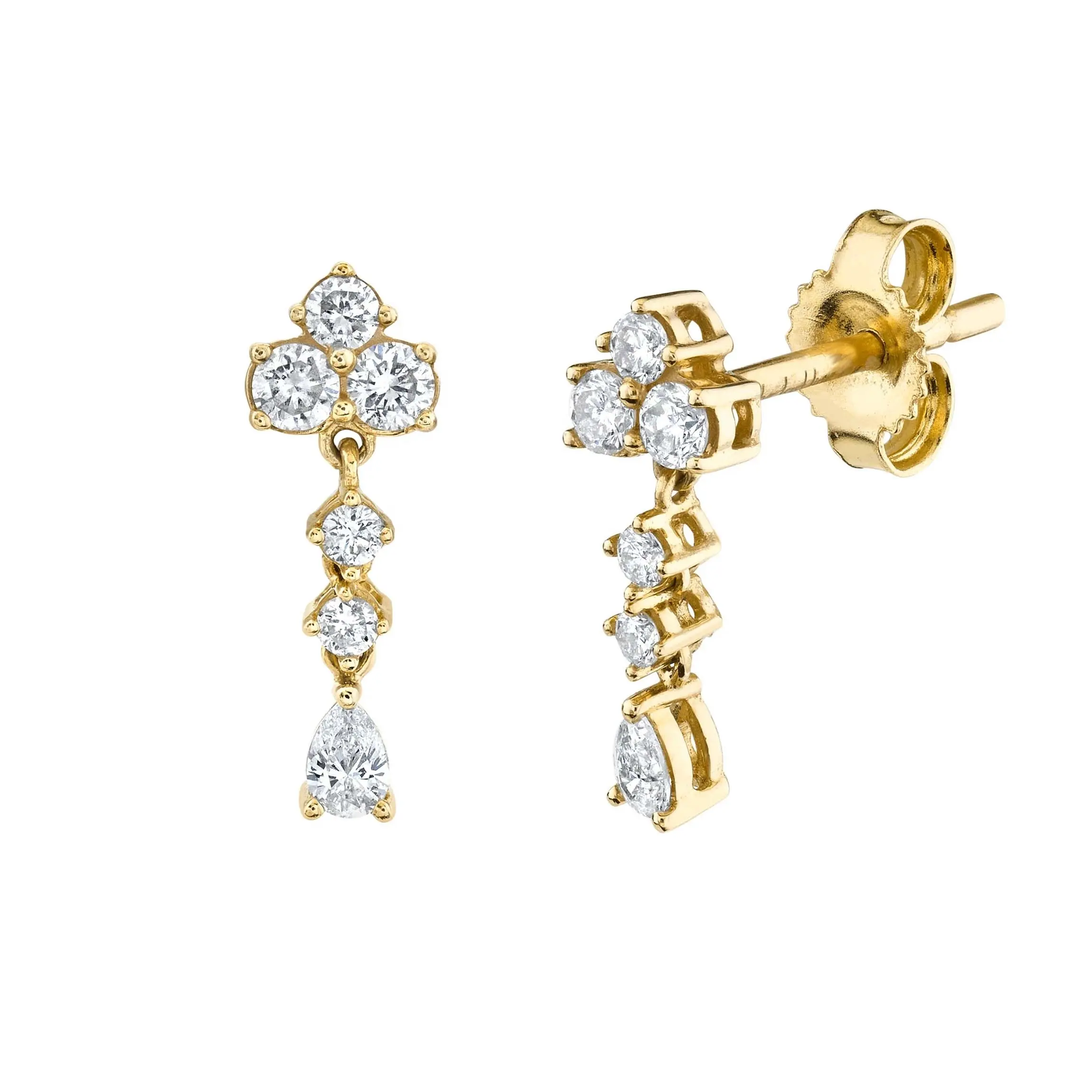 LOZRUNVE-pendientes de gota de Plata de Ley 925, joyería de circonita, Diamante encantador chapado en oro