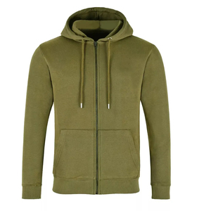 Sweat à capuche zippé pour homme de haute qualité, écologique, respirant, en coton/fibre de bambou, imprimé, service OEM avec poche intégrée - Product Image 1