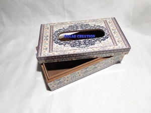 Plateau de service rectangulaire en MDF Porte-ustensile intégré Impression numérique Plateau organisateur décoratif Boîtes à mouchoirs - Product Image 5