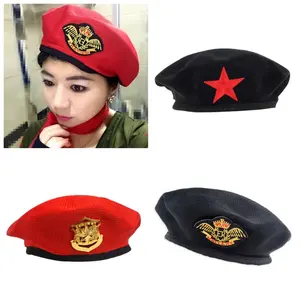 Gorra de uniforme de lana inspirada en oficial bordada personalizada, diseño de estructura, tapa plana ajustable para hombres, sombreros formales transpirables - Product Image 6