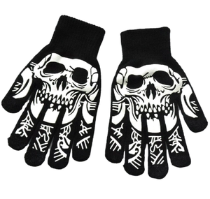 Guantes Térmicos de Punto para Ciclismo al Aire Libre, con Diseño de Calavera y Garras, Brillantes en la Oscuridad, con Pantalla Táctil Acrílica, para Adultos, Halloween - Product Image 4