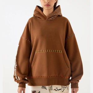 Sudadera con capucha de gran tamaño de algodón 100%, ropa de calle OEM, sudadera cálida de peso pesado 500 + GSM con cuello con capucha y logotipo frontal para la temporada de invierno - Product Image 1