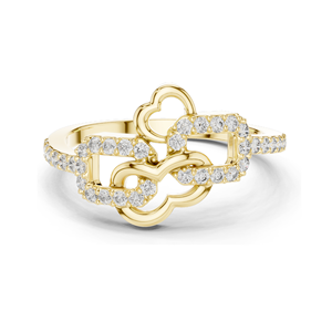 Anillo de Diamante de Laboratorio para Mujer, 0.3 CT, Claridad VVS-VS, Oro de 18K, 14K, 10K y Plata 925, Oro Rosa, Amarillo, Blanco, Moissanita - Product Image 1