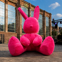 Grand lapin gonflable géant en peluche rose pour événements intérieurs/extérieurs, fêtes de Noël, présentations en centre commercial