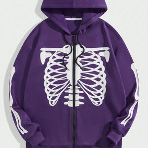 Sudadera con Capucha de Invierno para Hombre, de Alta Calidad, Personalizable, Estilo Urbano, Hip Hop, con Pedrería, Color Sólido, Efecto Desgastado por el Sol, Corte Regular - Product Image 1