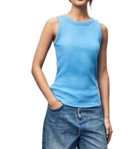 เสื้อแขนกุดระบายอากาศของผู้หญิงเสื้อกล้ามคอกลมแขนกุดเสื้อลำลองฤดูร้อนสไตล์ใหม่ล่าสุด - Product Image 1