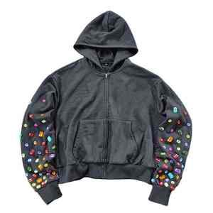 Sweat-shirts tendance pour hommes, manches personnalisées avec strass, sweat-shirt streetwear, sweat-shirt luxueux brillant, pull unisexe, sweat-shirt tendance - Product Image 1